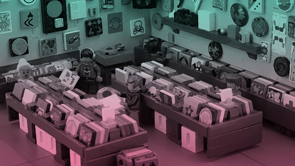 set LEGO di un negozio di dischi