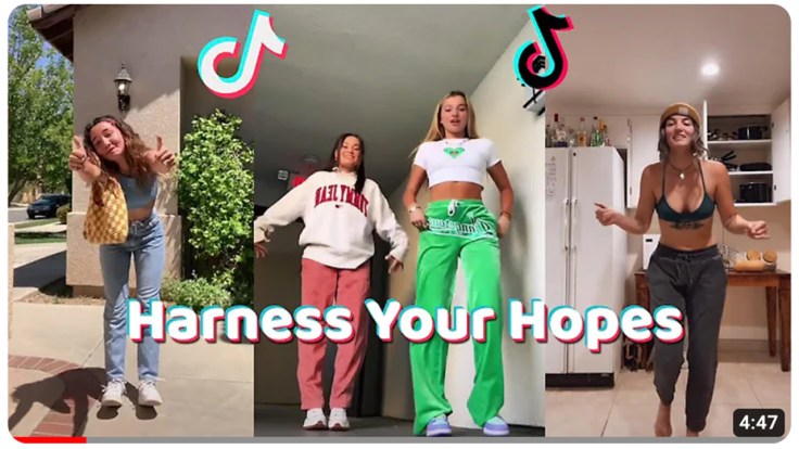 immagini della challenge Harness Your Hopes di TikTok