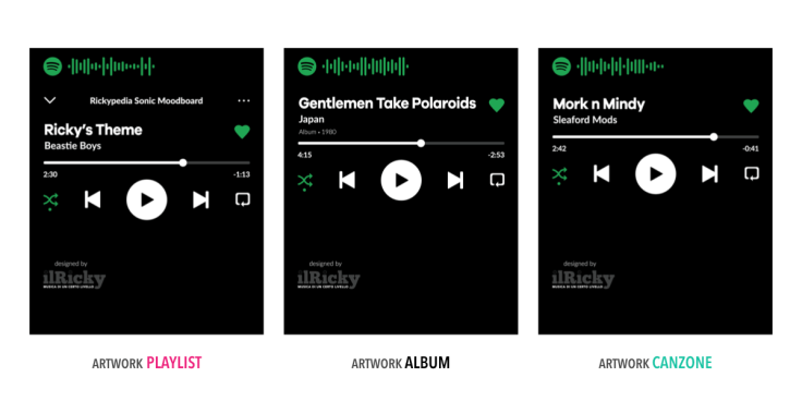 artwork di t-shirt sonica: playlist, album e canzone