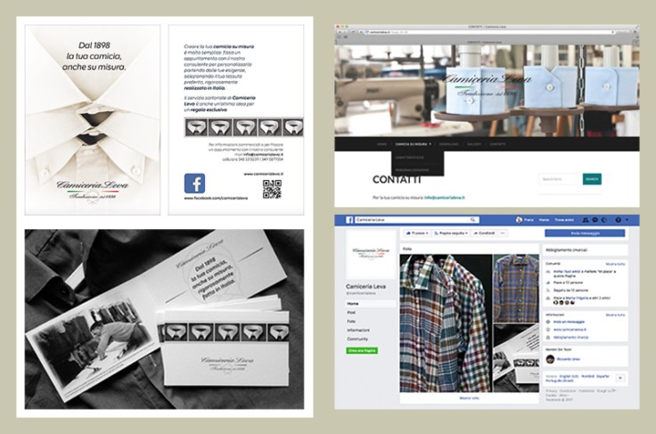 sito, pagina facebook e depliant per Camiceria Leva