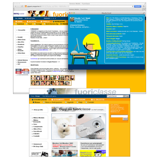 screenshot del sito Fuoriclasse by Siemens