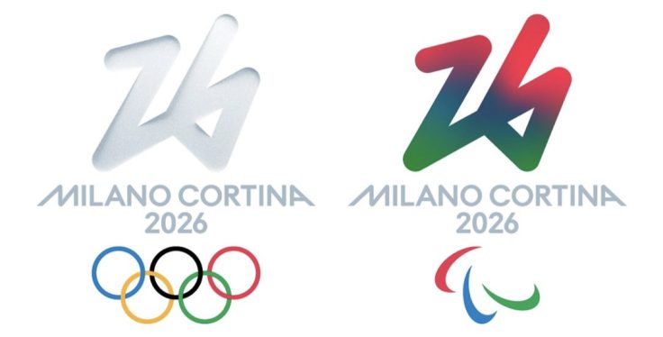 versioni ufficiali dei loghi delle olimpiadi e paralimpiadi invernali MILANO CORTINA 2026